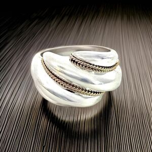 Tiffany & Co Estate Shrimp Ring Size 5.25 14k Gold + Sterling Silver TIF755